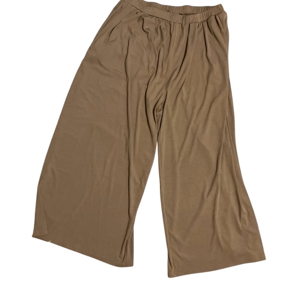 Cider Tan‎ Wide Leg Ribbed Pants